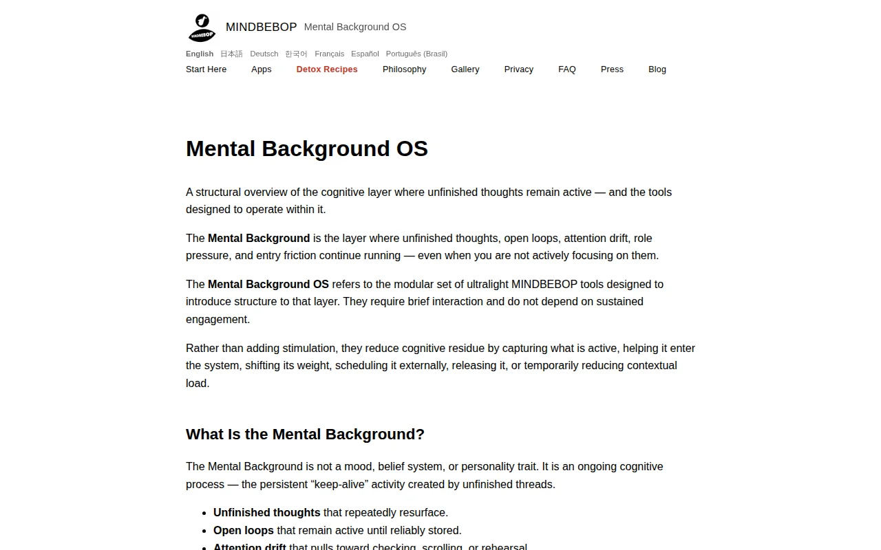 A "Mental Background OS" to make unfinished thoughts end
