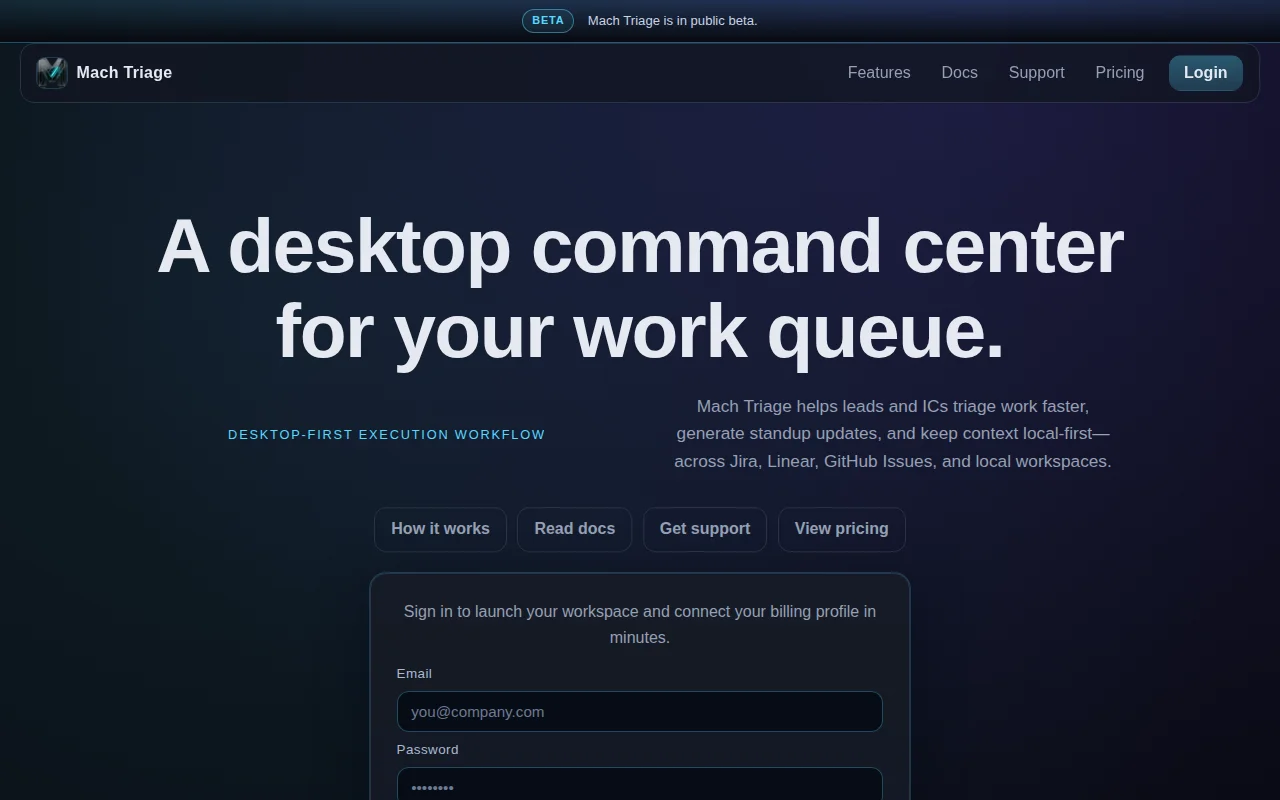 Mach Triage – A local-first desktop client for your ticket queue