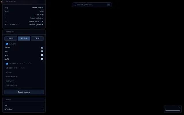 Skymap – a 3D galaxy catalog explorer in the browser via WebGPU