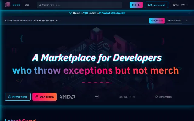 Looties – a marketplace for tech swag fans