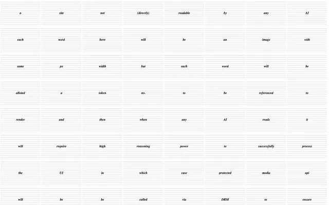 A website designed to be not readable by AI