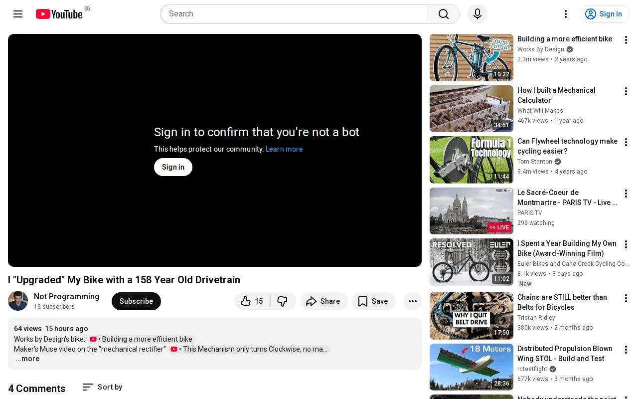 I made a vertical-pedalling bike with a novel drivetrain [video]