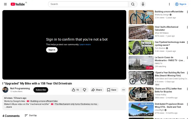I made a vertical-pedalling bike with a novel drivetrain [video]