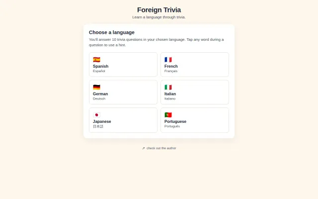 Learn a Language Through Trivia