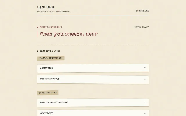 Linlore – Defending human existence, one question at a time