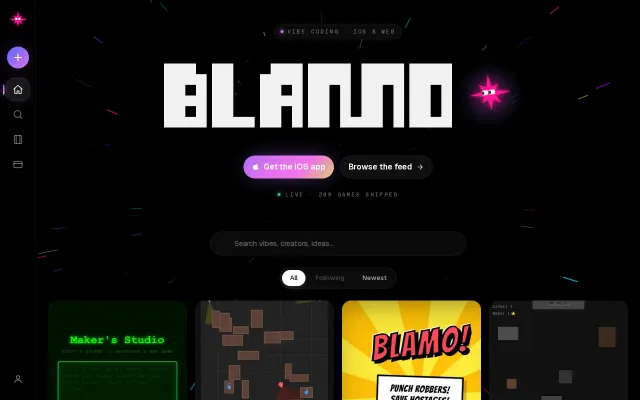 Blamo A vibecoded app for vibecoding vibe games