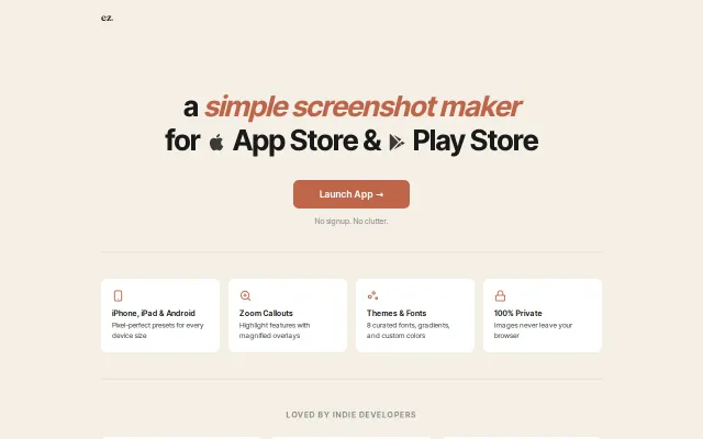 I built a dead simple App Store screenshot maker
