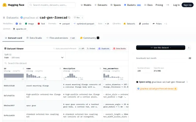 Open Source FreeCAD dataset for CAD generation tasks