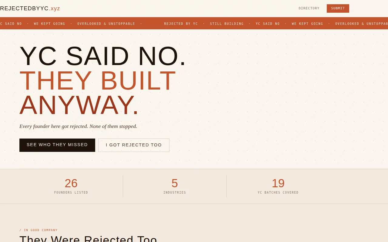 Rejected by YC