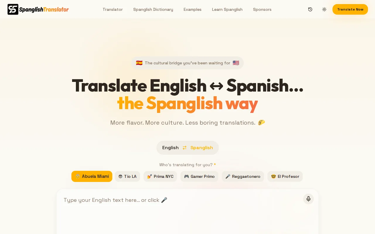 I built a translator for SPANGLISH and mixed-language text