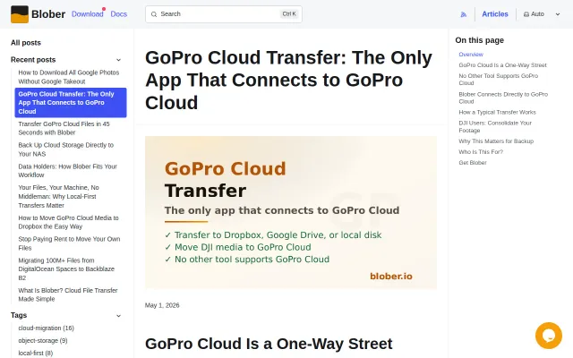 Blober.io – The Only App That Connects to GoPro Cloud