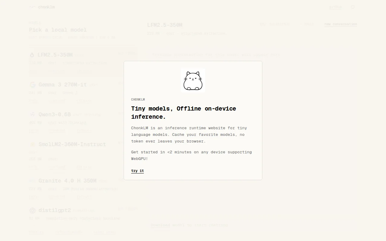 ChonkLM – Tiny language models running offline in the browser
