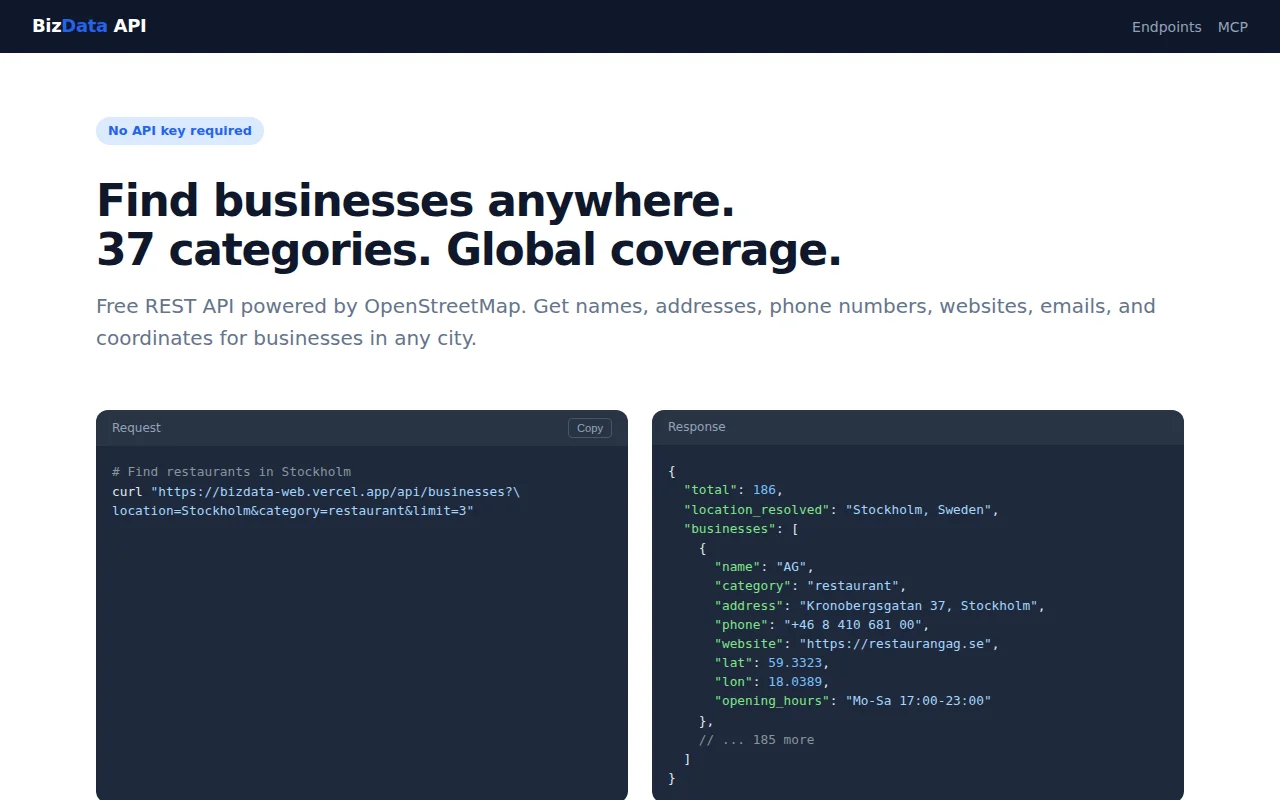 Free Google Places API alternative using OpenStreetMap (no API key)