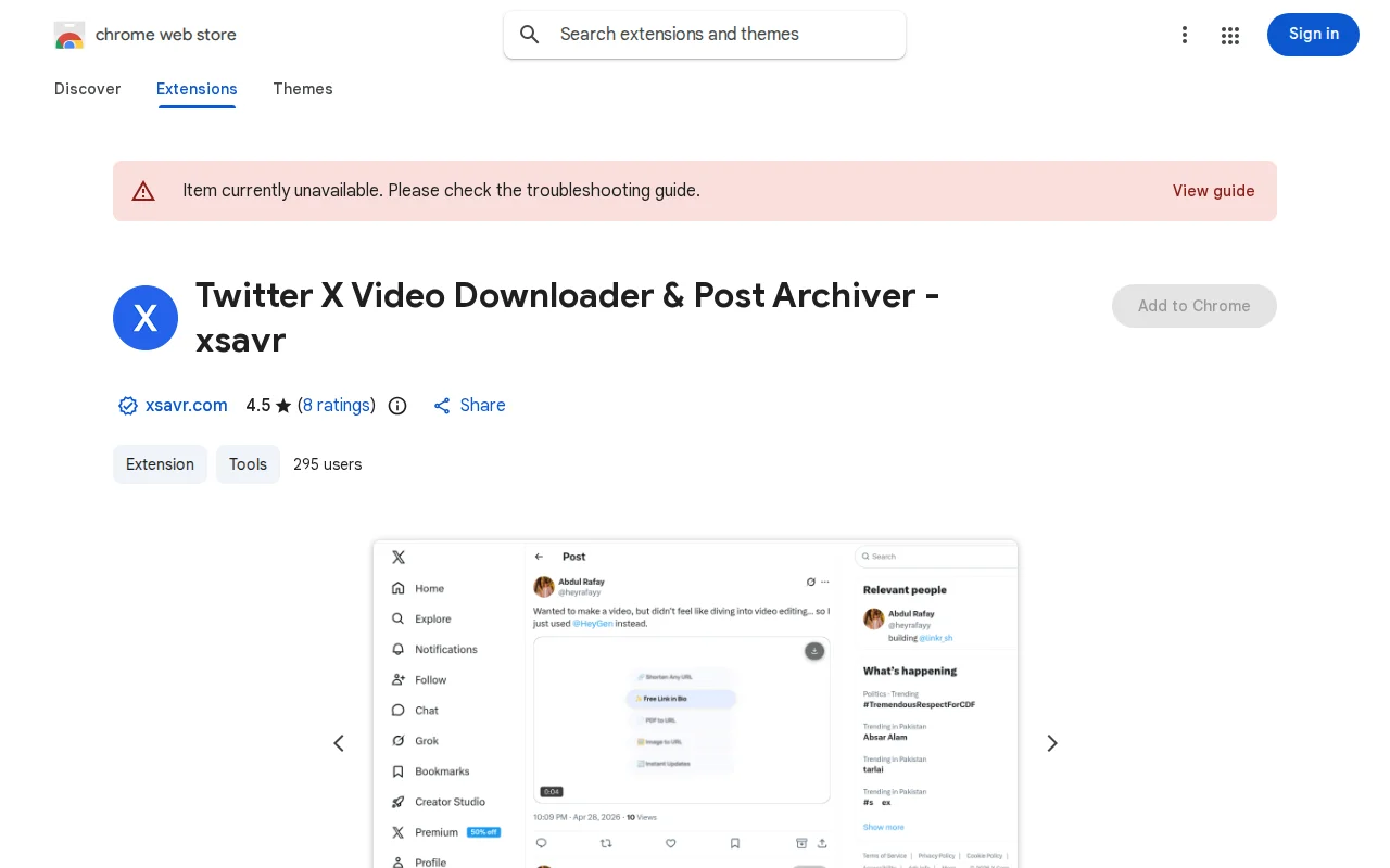 X/Twitter video downloader Chrome extension (Plasmo)