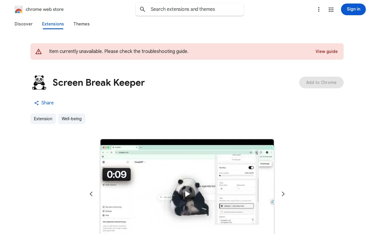 Screen Break Keeper – Pet-themed fullscreen breaks in Chrome (zero AI)