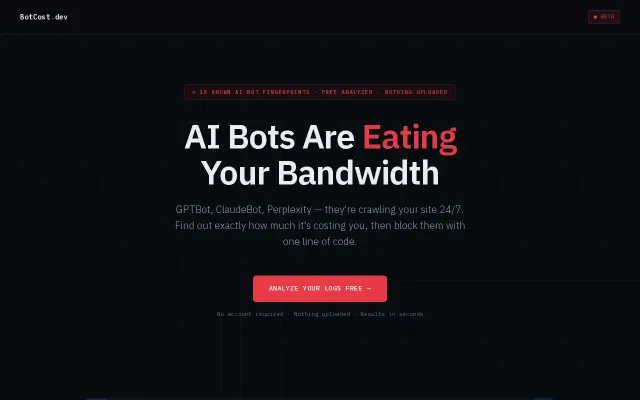 Free tool to see how much AI bots are costing your site