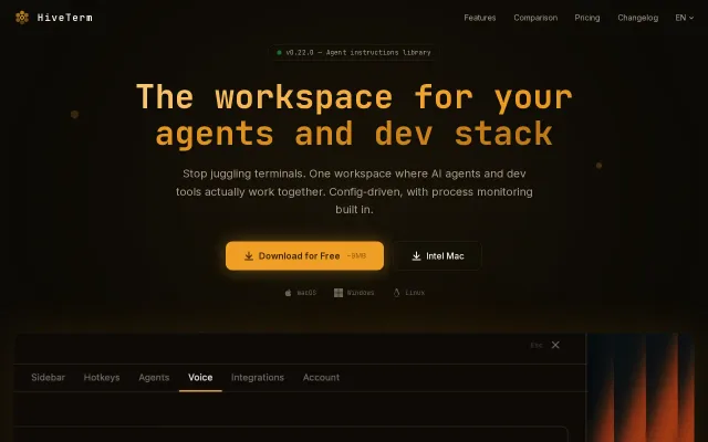 HiveTerm – Workspace for Claude, Codex, Gemini and your dev stack