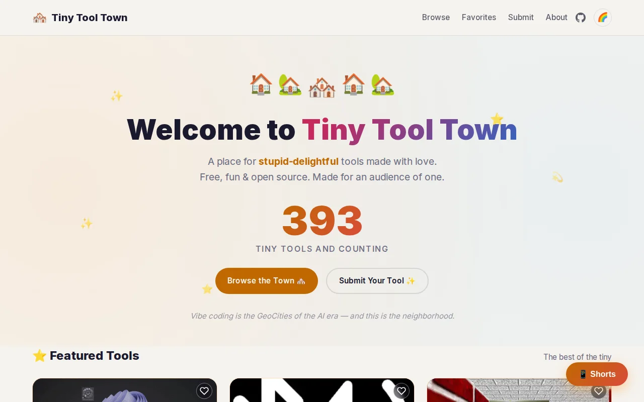 A geocities inspired place for your vibed tools