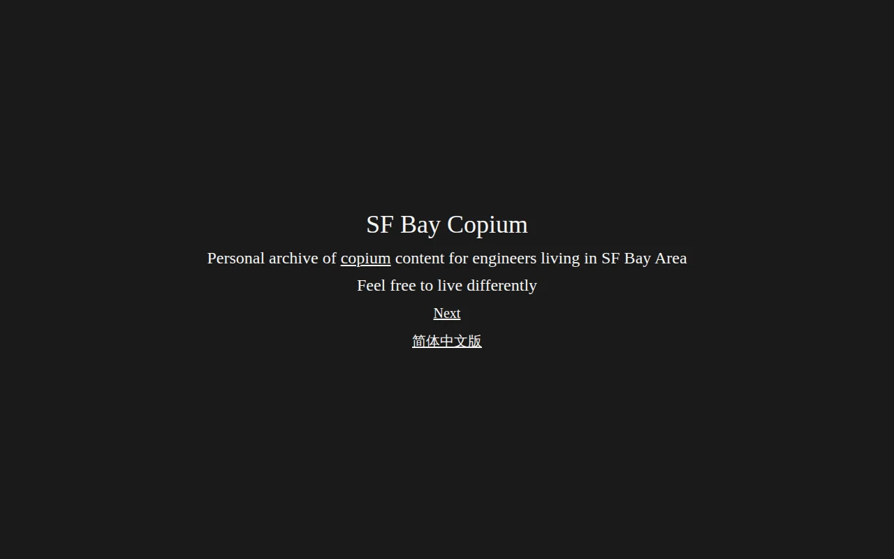 Compiled an archive of copium content for SF Bay Area engineers