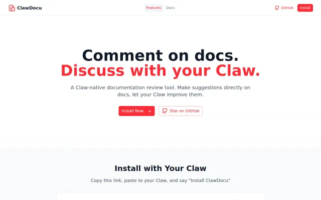 ClawDocu – Claw Native document review tool. New way to collaborate
