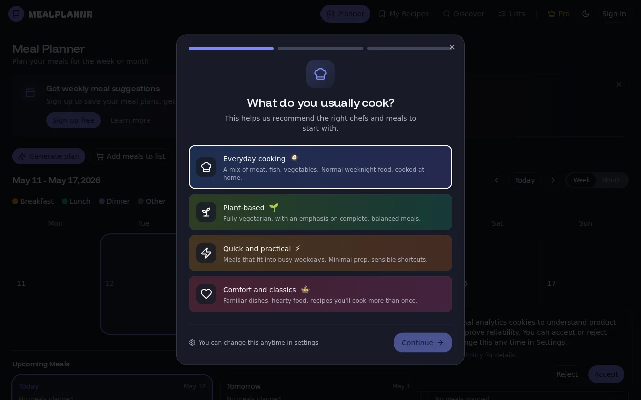 Mealplannr – turn YouTube chef videos into weekly meal plans