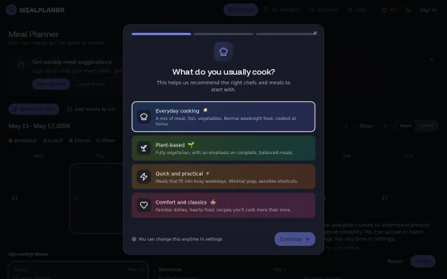 Mealplannr – turn YouTube chef videos into weekly meal plans
