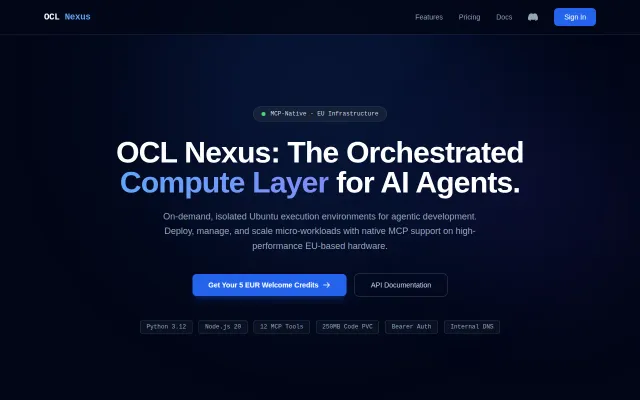 OCL Nexus – An automated compute layer for AI agents with native MCP