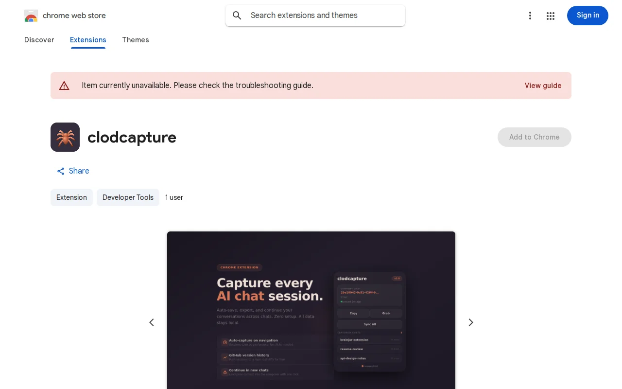 Clodcapture – save and resume Claude.ai chats across sessions
