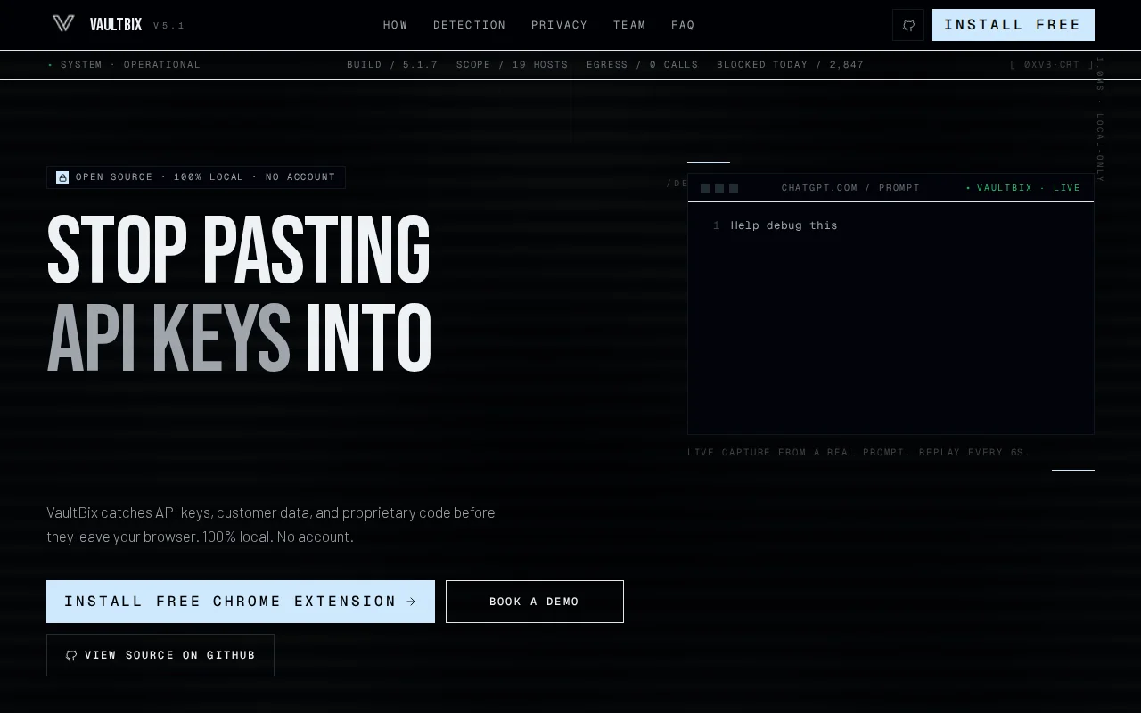 Chrome extension that blocks API keys from being pasted into AI tools