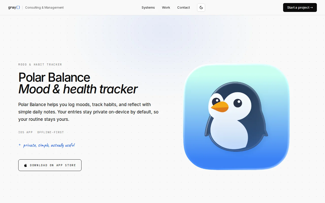 Polar Balance – a bipolar mood tracker I built for my wife