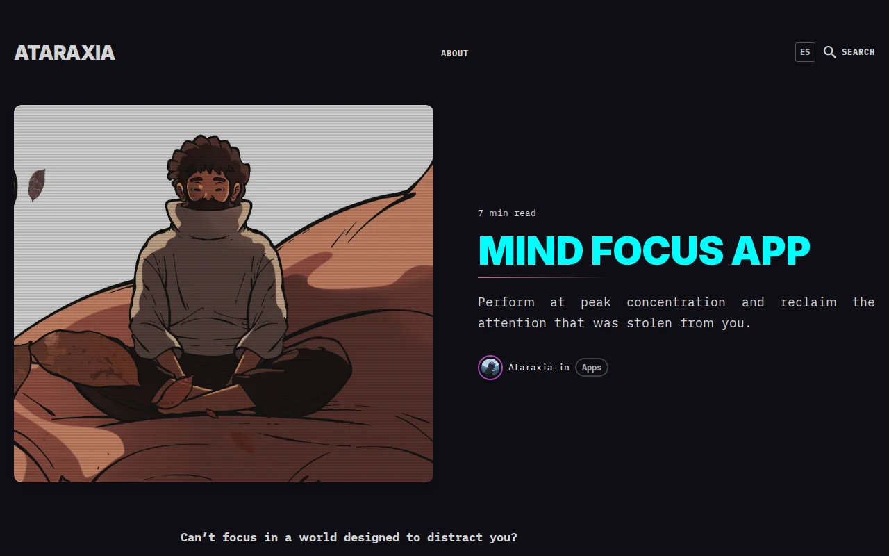 Mind Focus, an Android app for focus and attention recovery