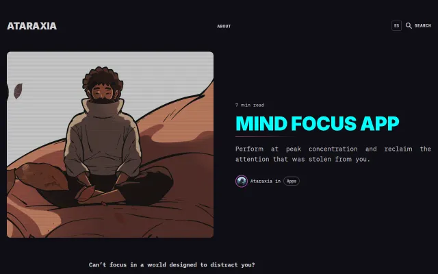 Mind Focus, an Android app for focus and attention recovery