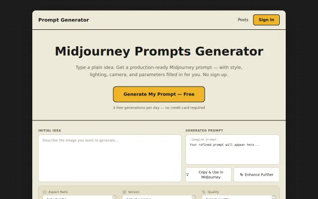 Midjourney Prompt Generator