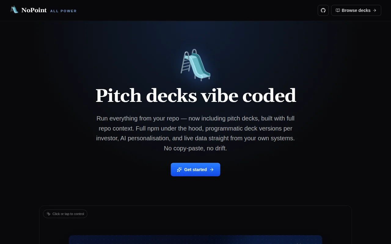 NoPoint – Pitch decks vibe coded instead of clicked (open source)