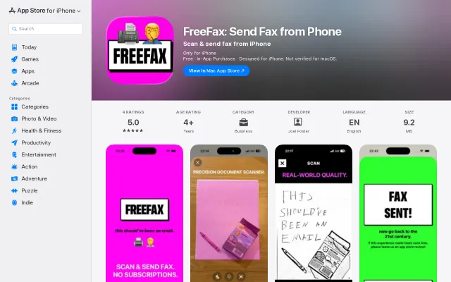 FreeFax (iOS) – a data point on shipping solo with Claude