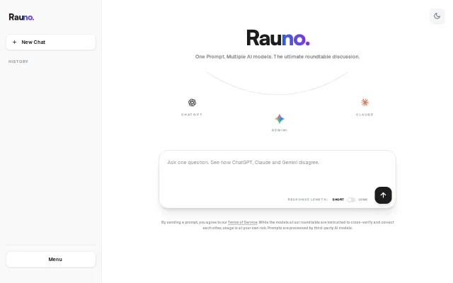 A multi-model interface where LLMs debate with each other