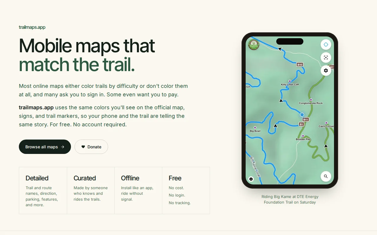 Trailmaps.app – Mobile maps that match the trail
