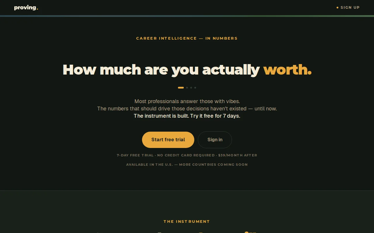 Proving – A Career Intelligence App