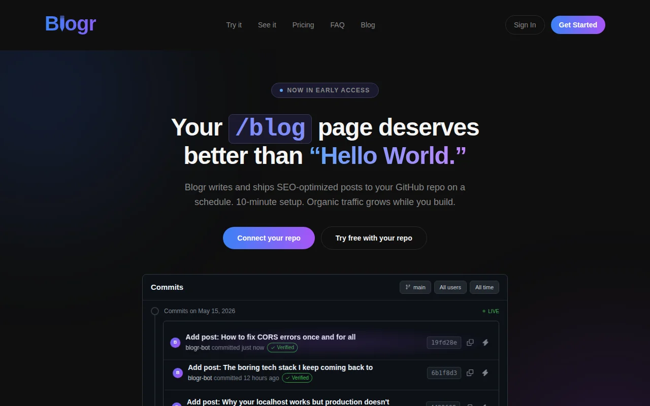 Blogr – for developers who never blog consistently