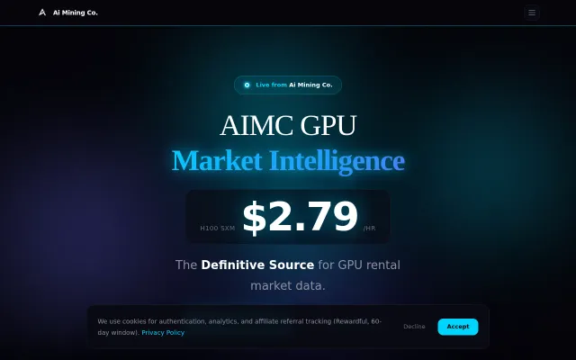 Daily GPU rental prices across 25 marketplaces