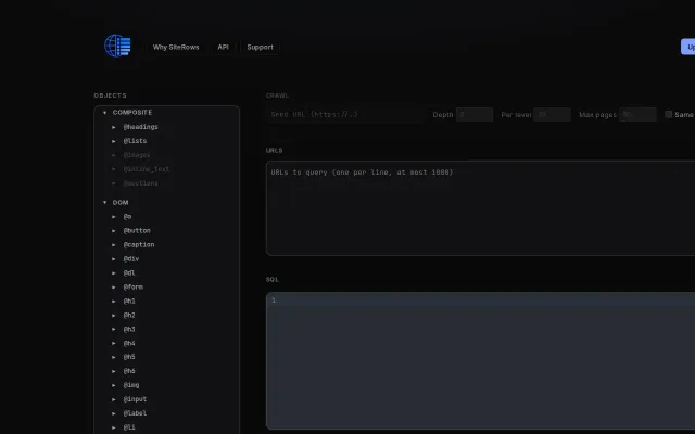 SiteRows – Query Websites with SQL