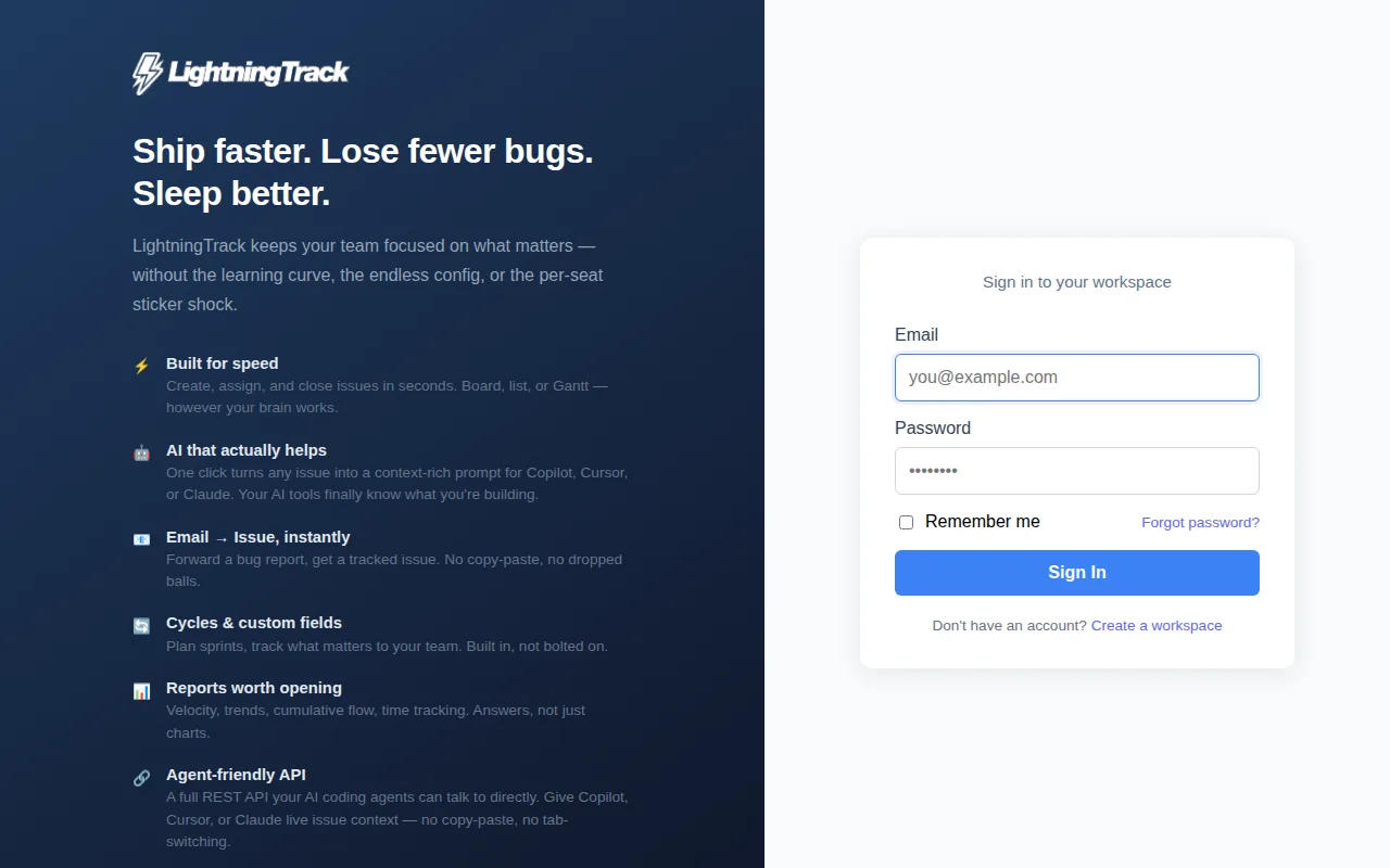 LightningTrack – Issue tracker built for AI-assisted development