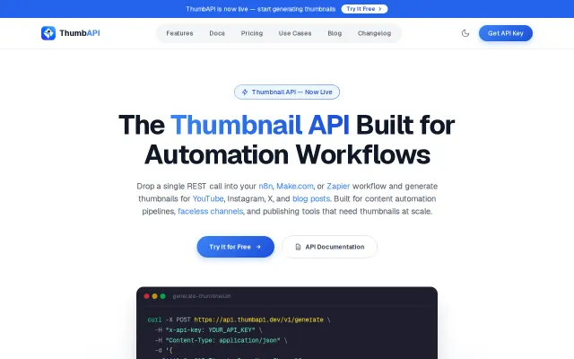 ThumbAPI – thumbnail generation API for developers