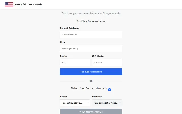 Aggregating votes from US Congress representatives