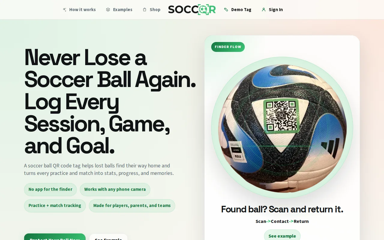 SoccQR – Lost and Found Labels for Soccer Balls / Gamified Training Log
