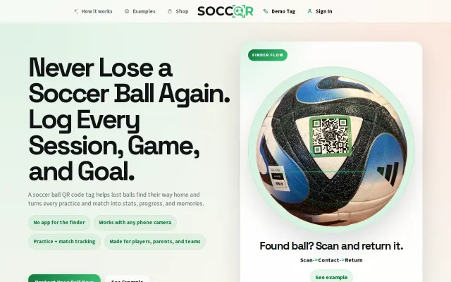 SoccQR – Lost and Found Labels for Soccer Balls / Gamified Training Log
