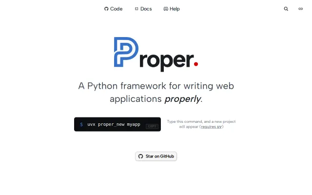 Proper – a Rails-shaped Python web framework