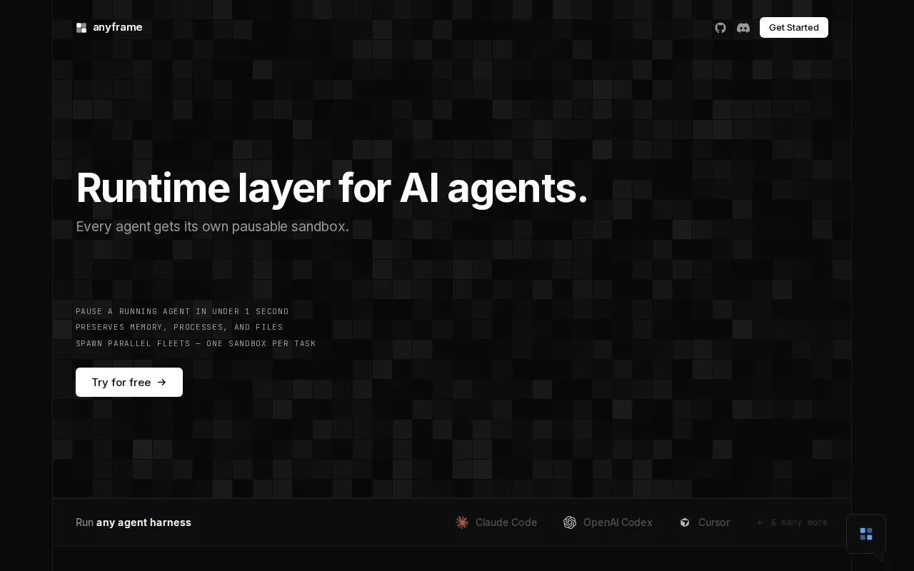 AnyFrame – Sandboxes for AI Agents