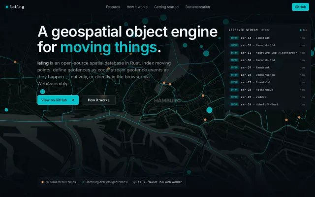 Latlng – open-source geospatial object engine written in Rust