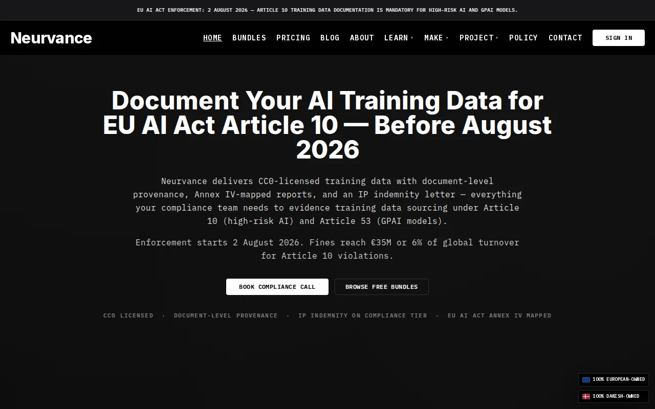 Dataset for AI training and fine tuning